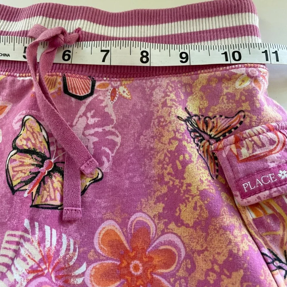 The Children's Place Girls Skirt Skort Size 6X/7 Ruffle Butterflies Flowers Pink
